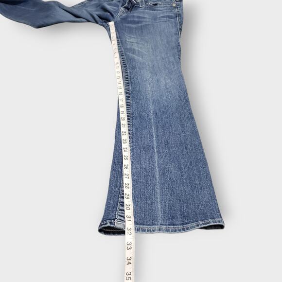 Vtg Y2K True Religion Becky Low-Rise Bootcut Jeans Flap Pockets Big T Sz 28 - Picture 11 of 12